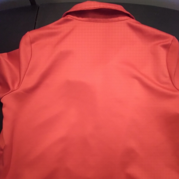 Express Ladygang Red Button Up Shirt Long Sleeve Left Front Mock Pocket Office - Picture 3 of 9